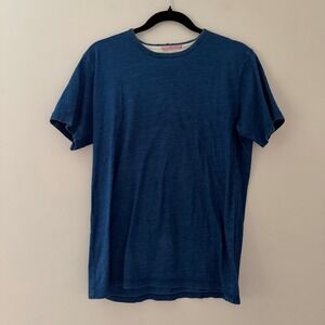Apolis Standard Issue Indigo Knit T-Shirt Peru Project Blue Mens Large